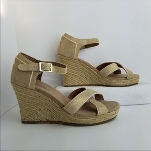 Toms Espadrille Ankle strap wedge sandals